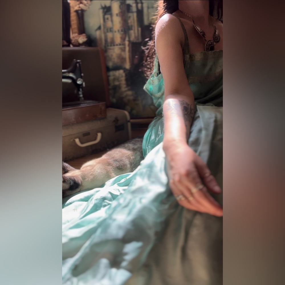 Incredible 1950's vintage handmade silk sari dress